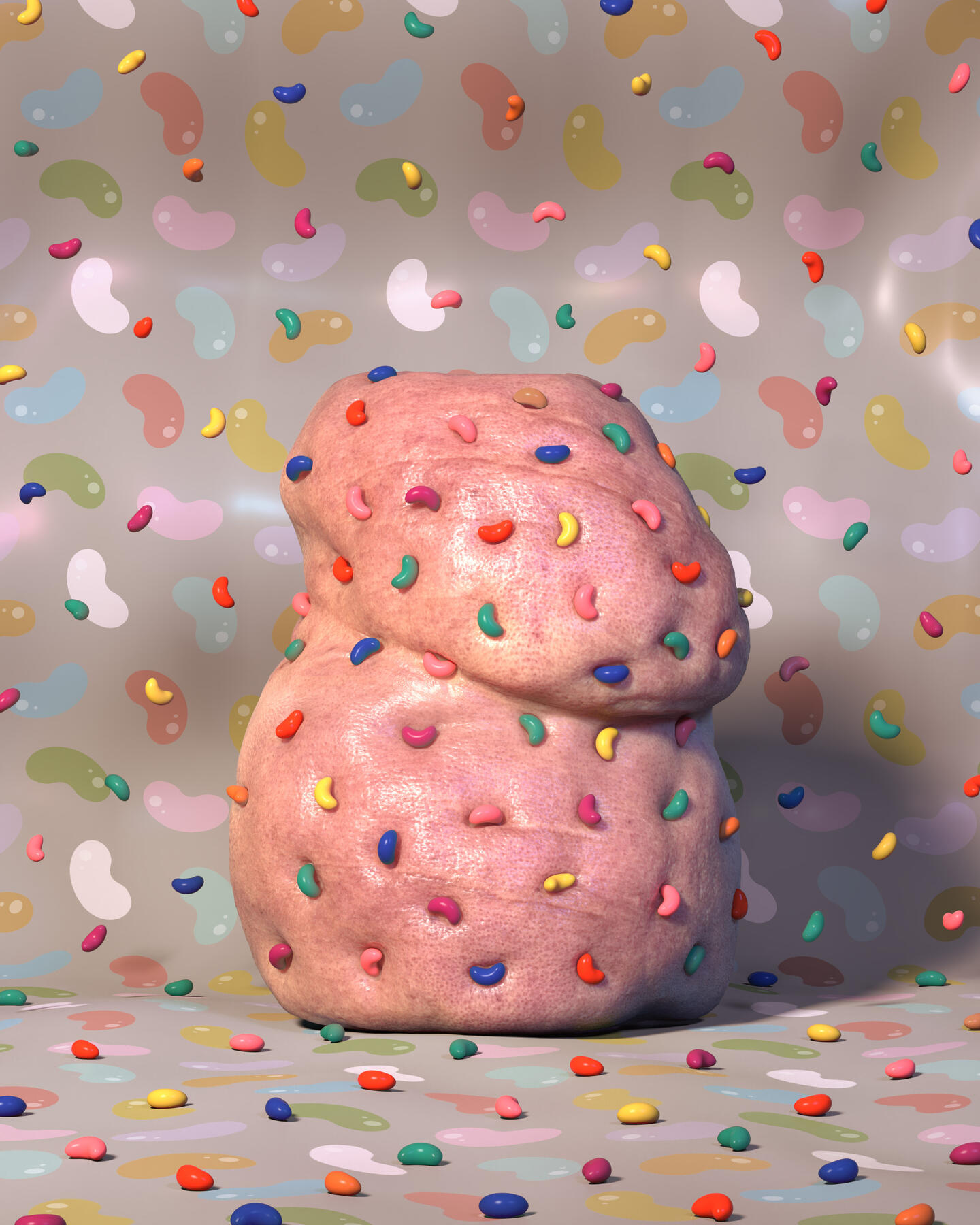 Jelly Bean, High-resolution digital rendering, 30 x 36 inches, 2023