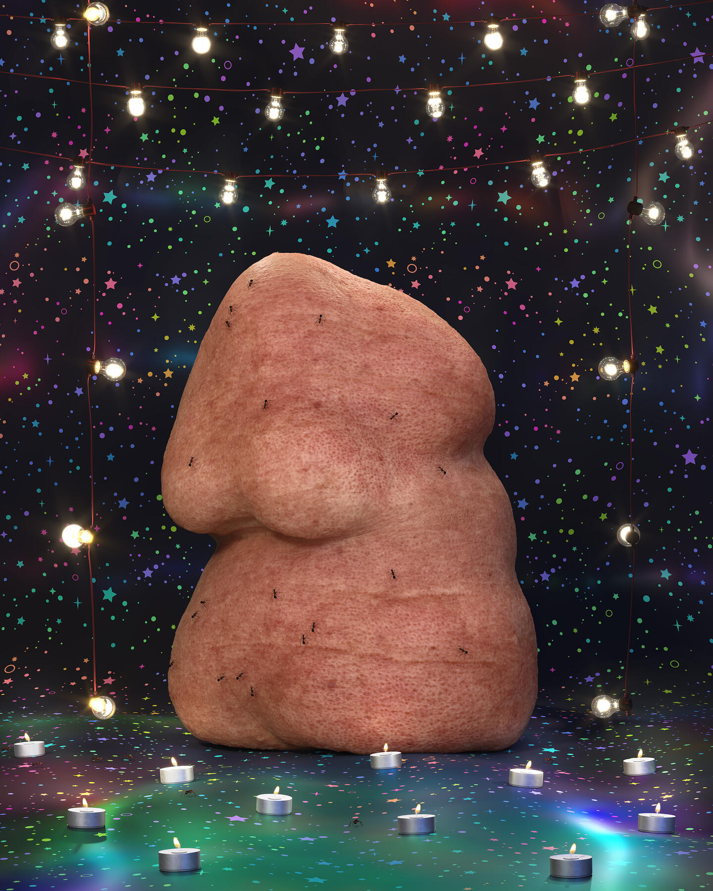 Candles, High-resolution digital rendering, 30 x 36 inches, 2023