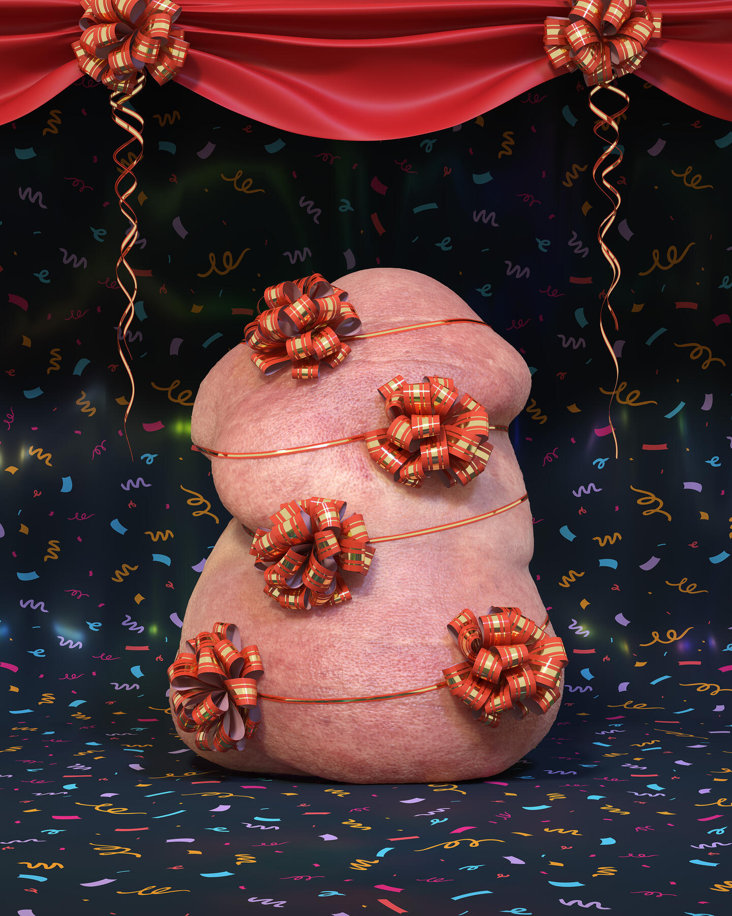 Ribbon, High-resolution digital rendering, 30 x 36 inches, 2023